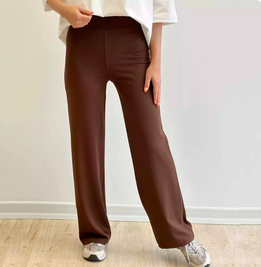 Ribbed Straight Flare Trouser
