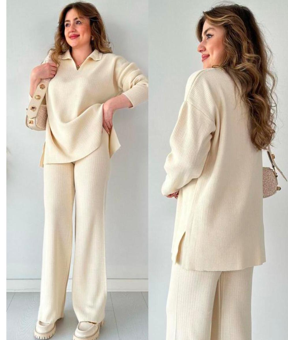 V-Neck Polo 2-Piece Knit Co-Ord Set