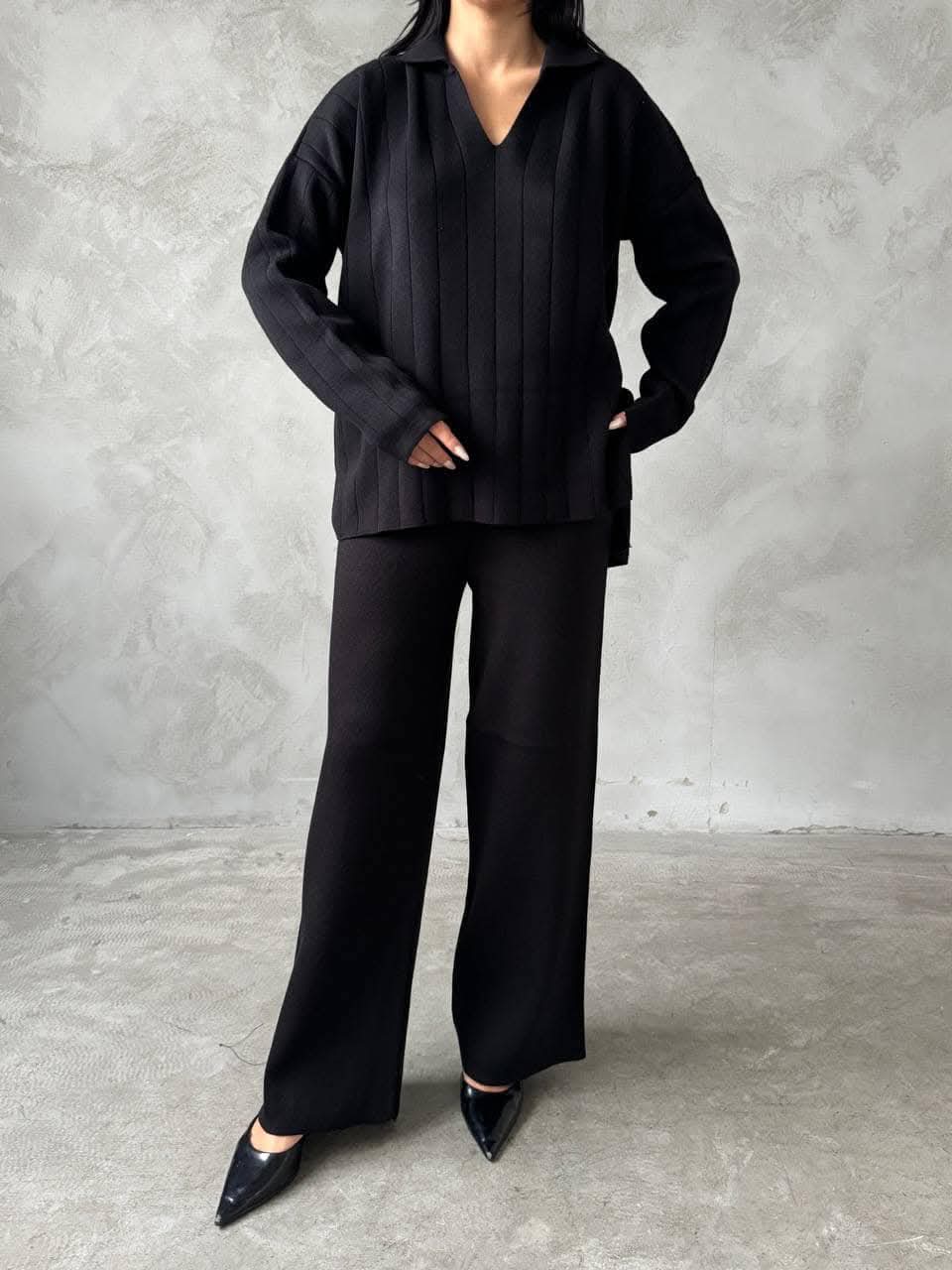 Needle Polo V Neck CO SET